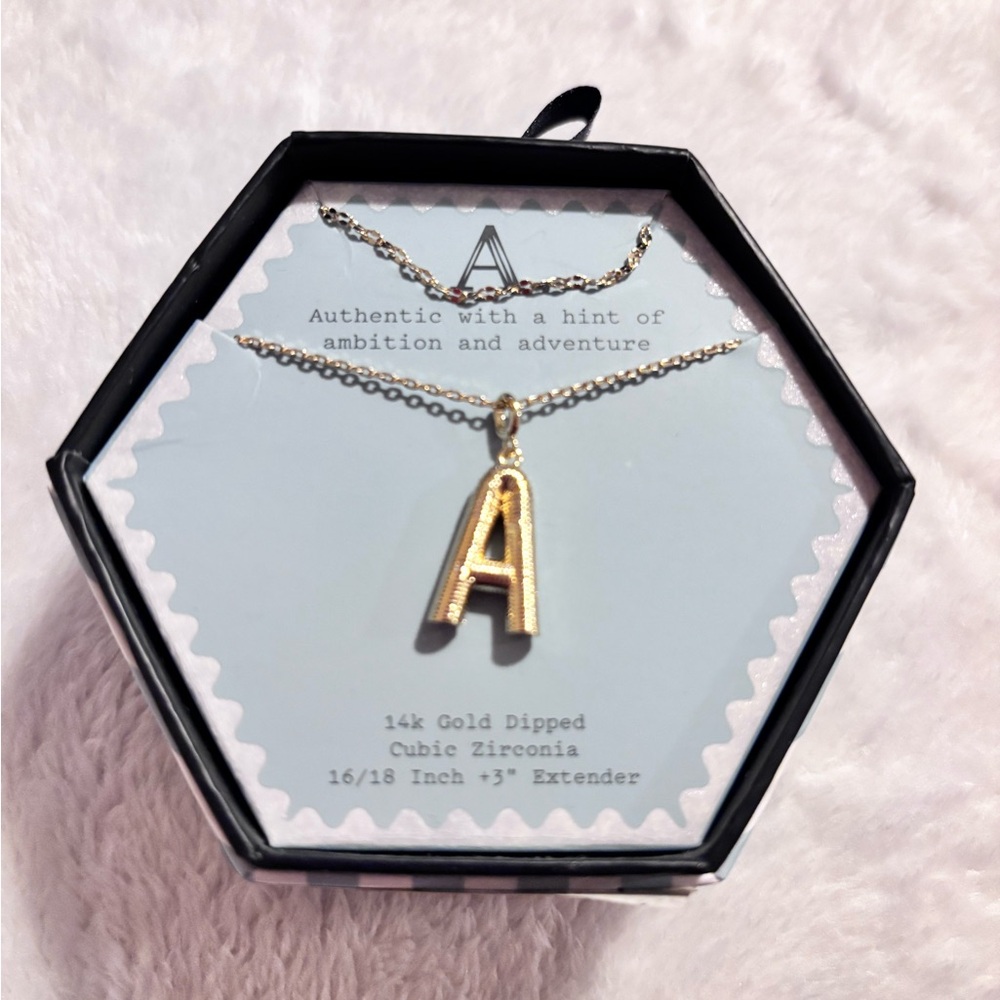14k Gold-Dipped 'A' Initial Necklace - Gold